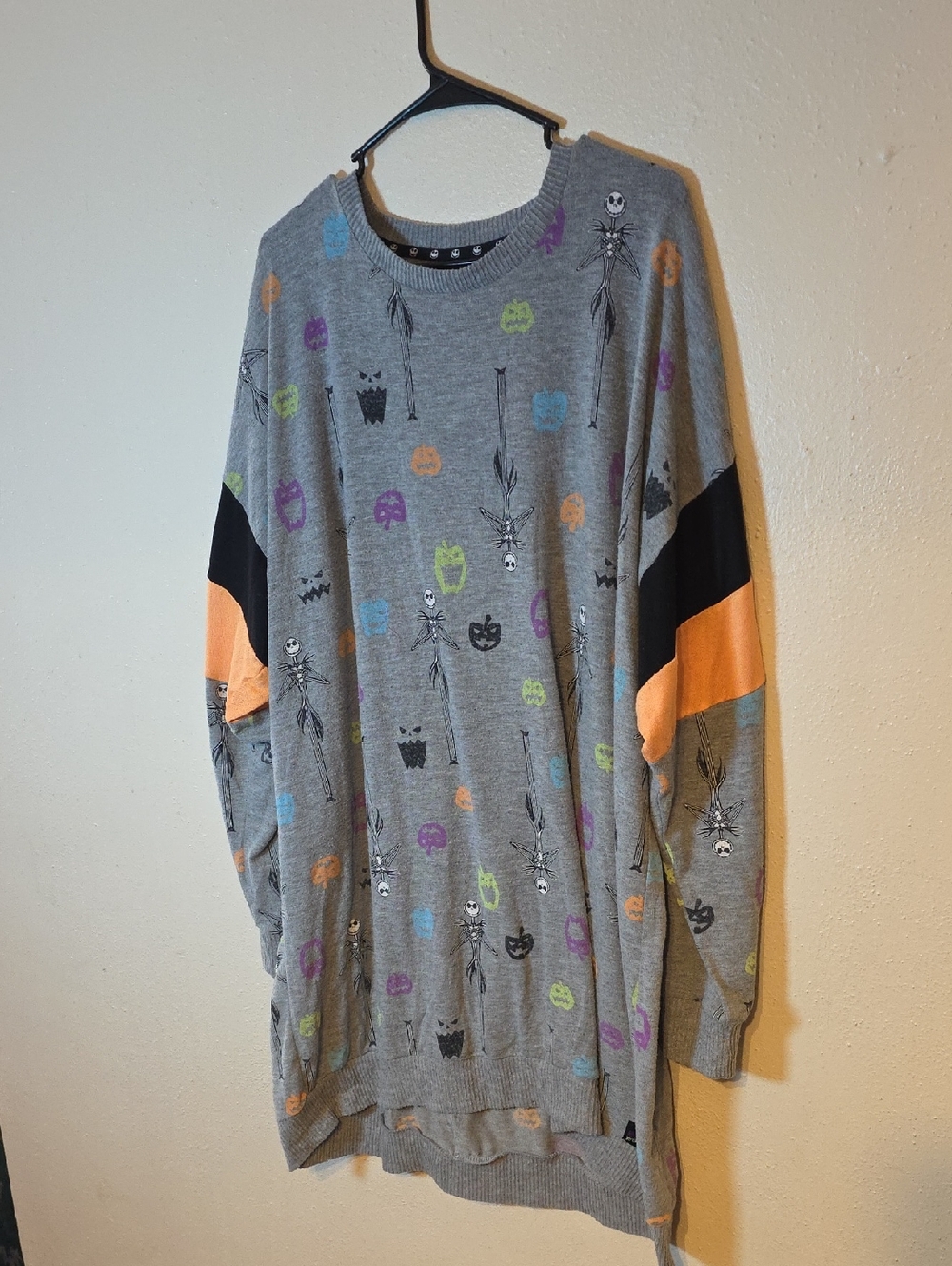 Nightmare Before Christmas Long Light Sweater Jack Skellington
